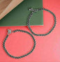 Mominos Fashion Traditional Oxidised Silver Plated Anklets