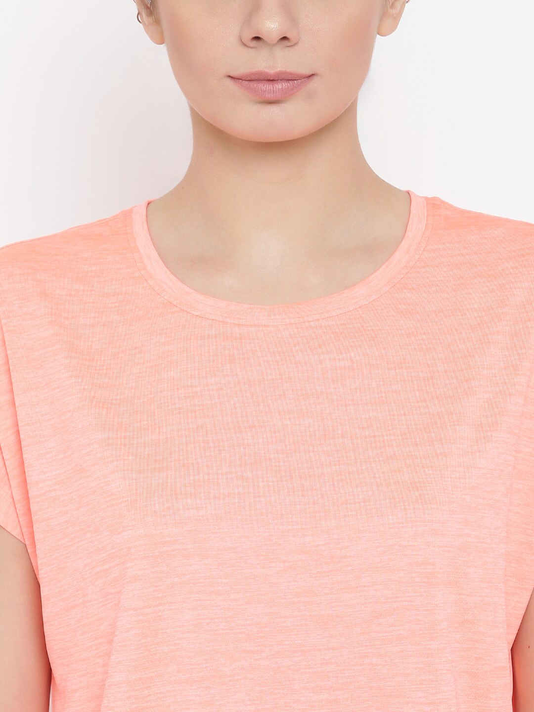 MKH Women Orange Dri-FIT Sports T-shirt