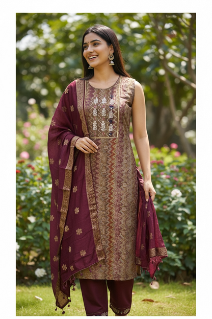 Modal silk salwar suit