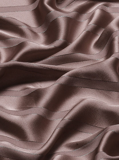 Tikhi Imli Gunmetal-Toned Striped Saree