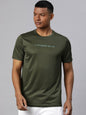 Alcis Men Typography Printed Dry Tech Slim Fit Sports T-shirt