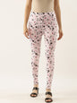 Souchii White & Pink Printed Ankle-Length Leggings