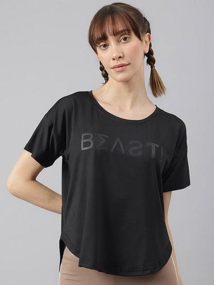 MKH Typography Printed Drop-Shoulder Sleeves Dri-FIT Sports T-shirt