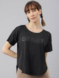 MKH Typography Printed Drop-Shoulder Sleeves Dri-FIT Sports T-shirt