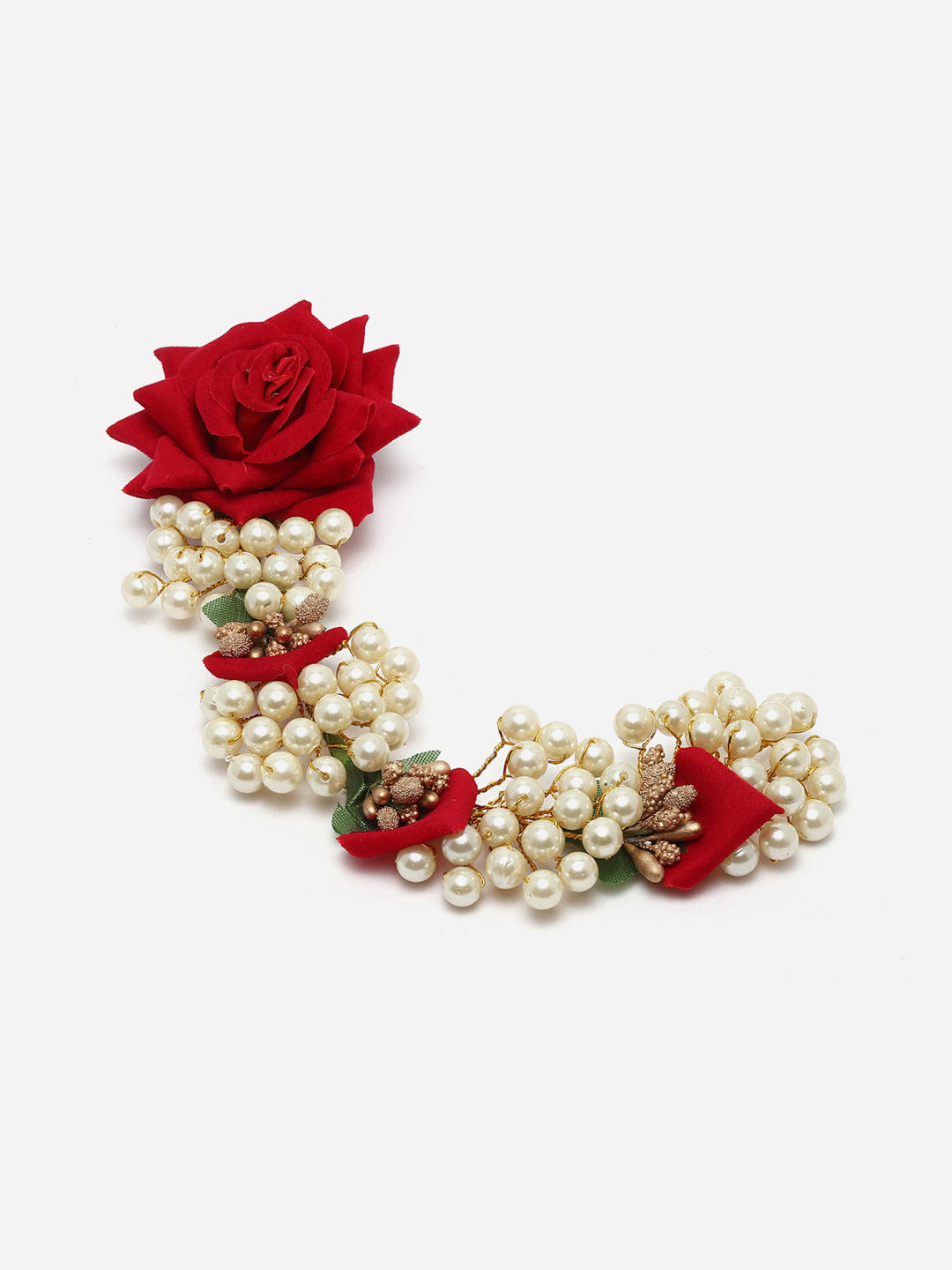 Panash Women Gold-Toned & Red Embellished Hair Accessory Set