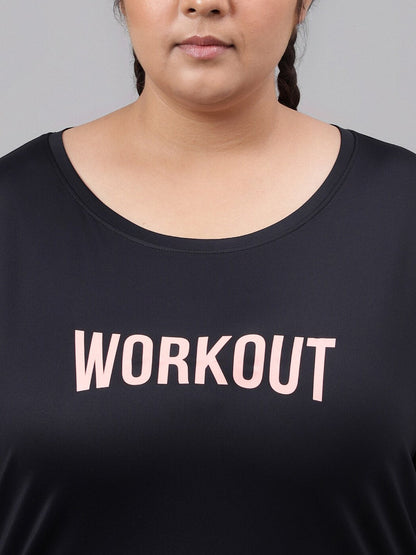 MKH Plus Size Typography Printed Dri-FIT T-shirt