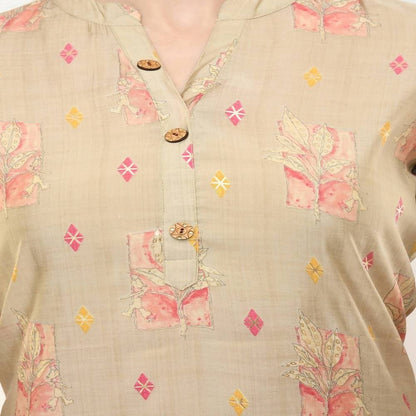 Lagi Women's Pink Printed Straight Kurta & Pant (MC45A)