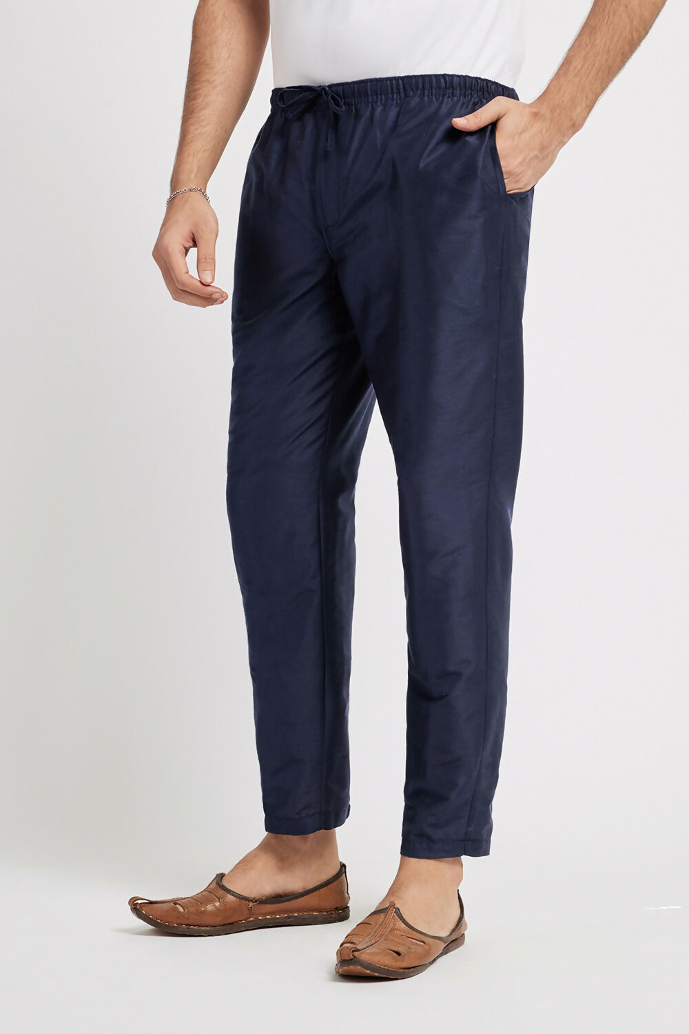 Ethnic India Blue solid Pant for Men