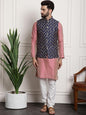 Sojanya Men Pink Ethnic Motifs Kurta with Pyjamas & Nehru Jacket