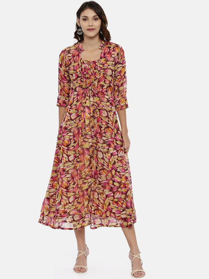 Souchii Multicoloured Printed A-Line Kurta