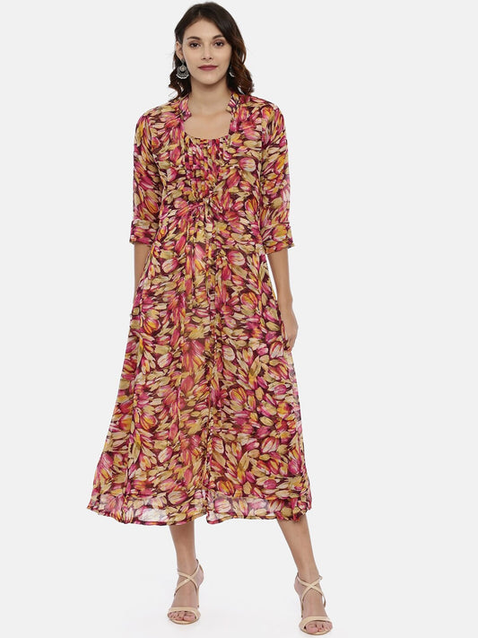 Souchii Multicoloured Printed A-Line Kurta