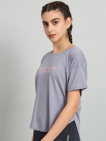 MKH Typography Printed Drop-Shoulder Sleeves Dri-FIT T-shirt
