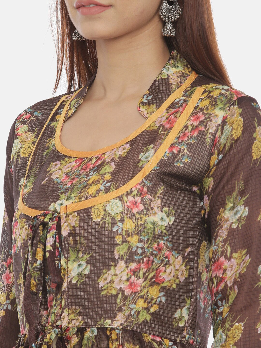 Souchii Women Brown Printed Maxi Dress