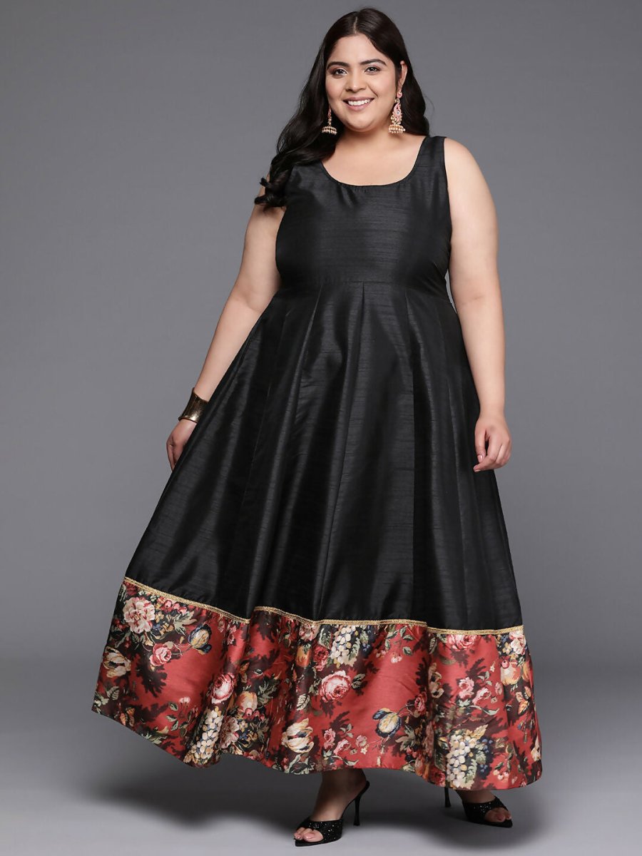 Ahalyaa Women's Traditional wear Ethnic Dress - Black