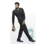 Diva Globe Black Lapel Collar Shirt