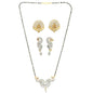 AanyaCentric Gold-Polished Mangalsutra with Pendant, 2 Pair Earrings