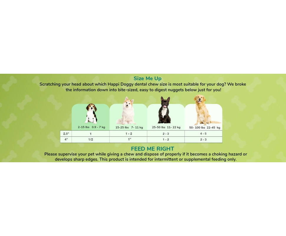Happi Doggy Dental Chew Care Hip & Joint Support Rosehip & Okra