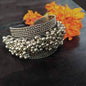 Mominos Fashion Oxidised Silver Plated Openable Bracelet With Ghungroo