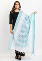 Mominos Fashion Moeza Women's Handloom Cotton Ikkat Sea Green Dupatta