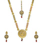 Gold-Polished Alloy Long Laxmi Pendant Necklace Set - The Pari