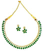 Gold-Polished Alloy American Diamond Green Necklace Set - The Pari