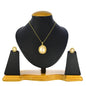 Gold-Polished Alloy Pearl Drop Pendant Set - The Pari