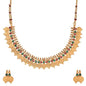 Gold-Polished Alloy Temple Jewellery Coin Sleek Choker Necklace - The Pari
