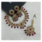 Joban Fashion Wine Stone Work Necklace Set