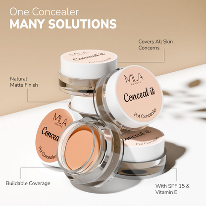 Mila Beaute Conceal It Pot Concealer Creamy Matte Finish with SPF 15 - Medium Beige