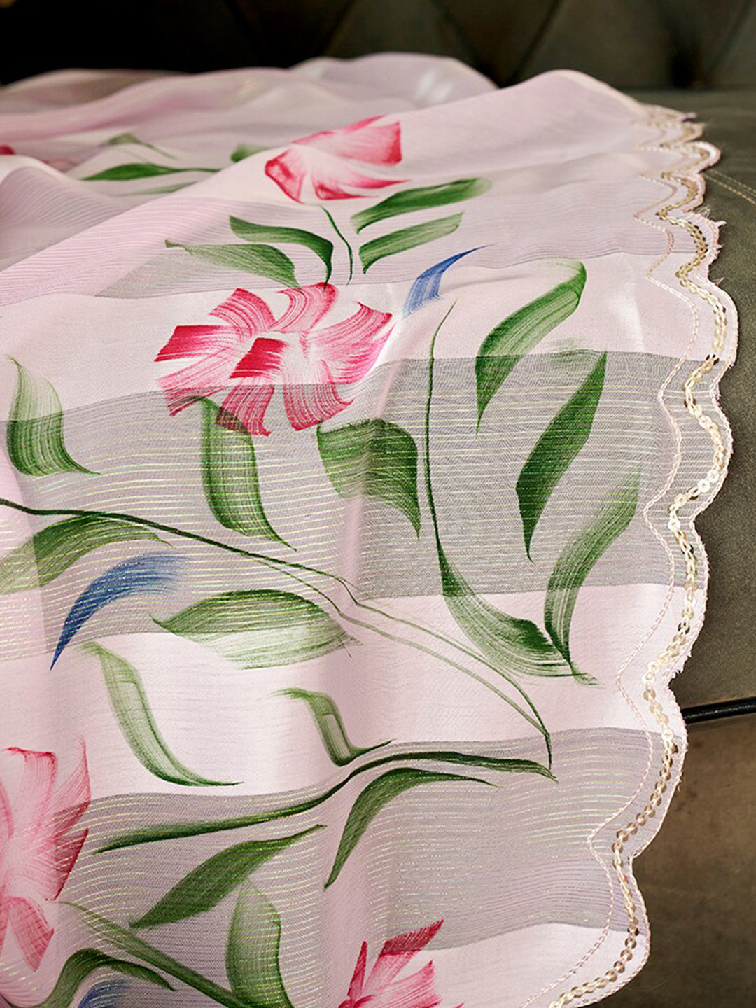 Tikhi Imli Floral Printed Sequinned Saree