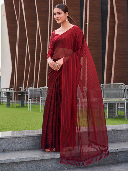 Tikhi Imli Striped Ready to Wear Saree