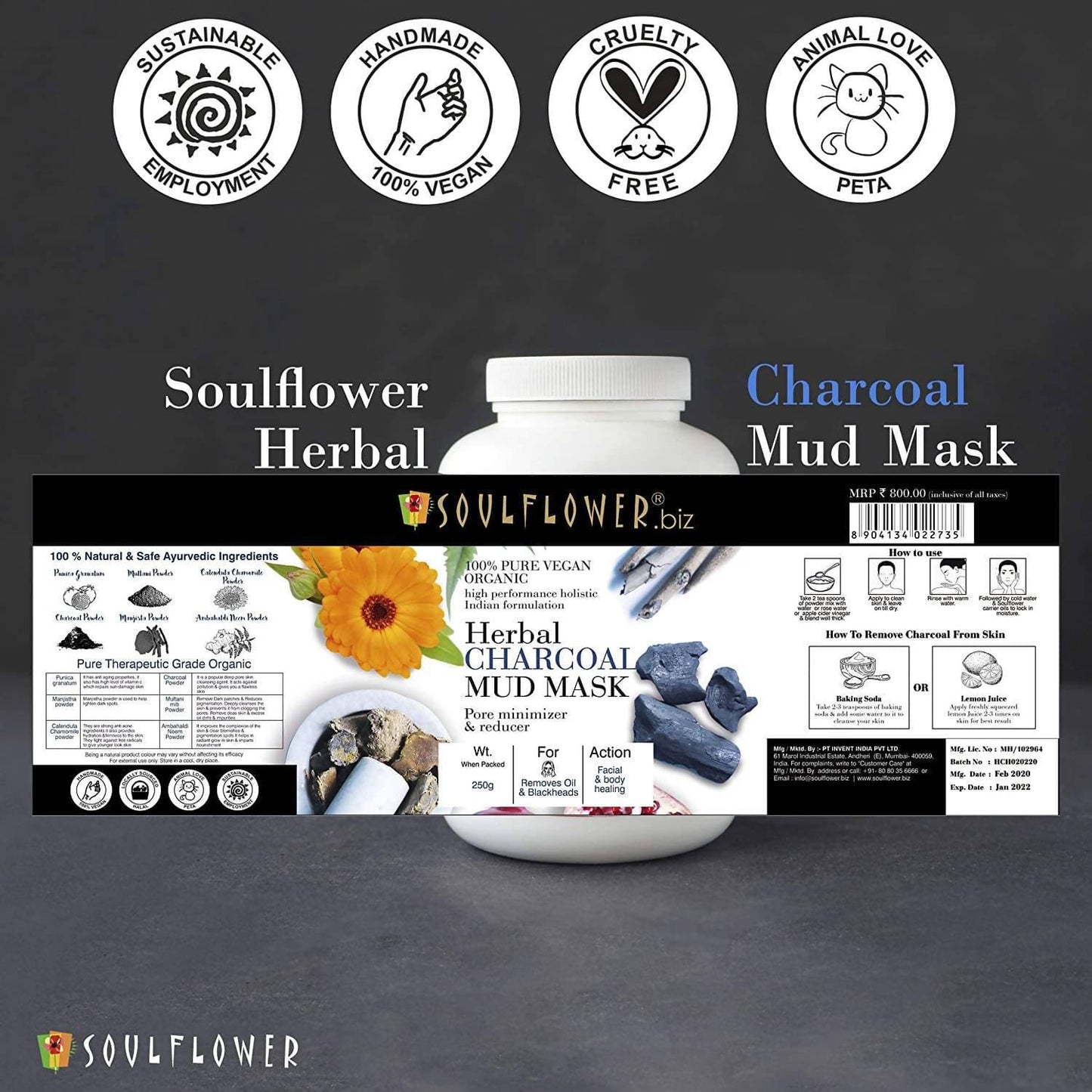Soulflower Herbal Charcoal Mud Mask