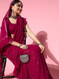 Tikhi Imli Embellished Poly-Georgette Saree with Solid border