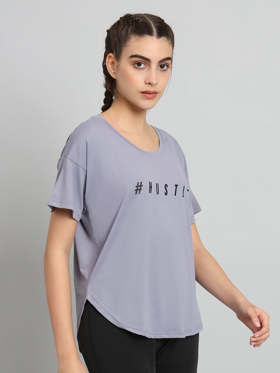 MKH Typography Printed Drop-Shoulder Sleeves Relaxed Fit Dri-FIT T-shirt