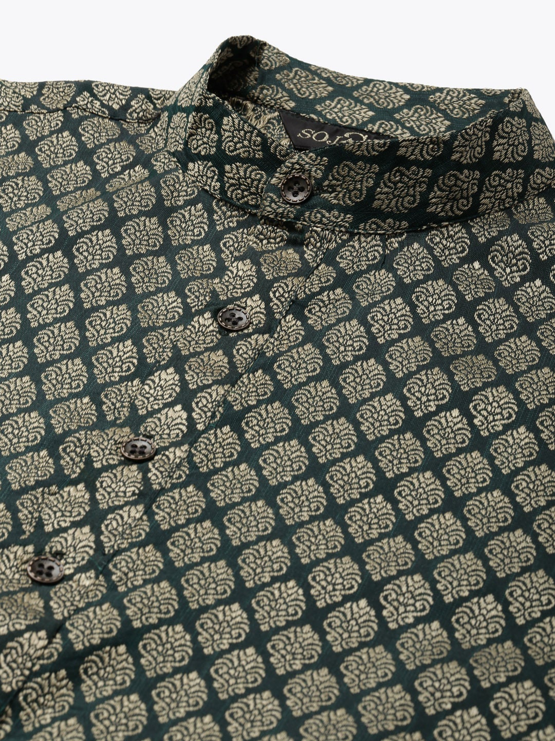 Sojanya Men Green Ethnic Motifs Kurta with Pyjama & Nehru Jacket