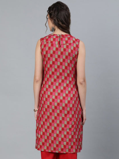Aks Checked Maternity Kurta