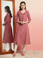 Aks Ethnic Motifs Embroidered Mirror Work Detailed Cotton Straight Kurta