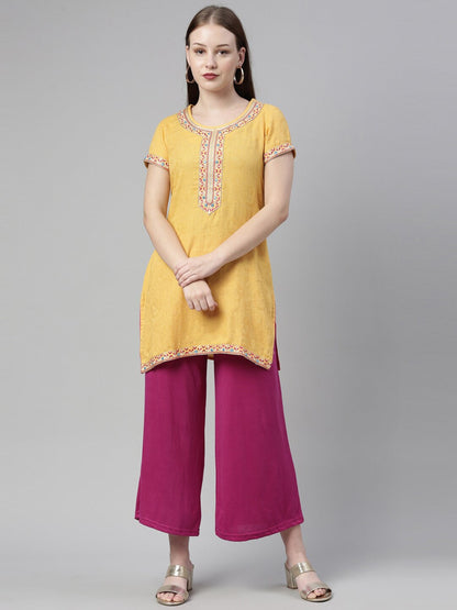 Souchii Purple Knitted Ethnic Palazzos