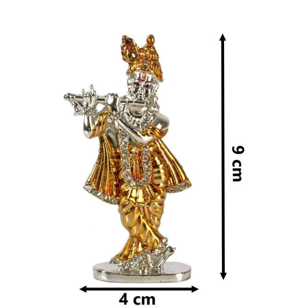 Relicon Lord Krishna Idol Silver Gold Metal Statue