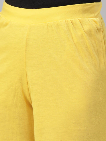 Souchii Women Yellow Knitted Palazzos