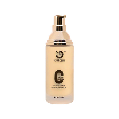 Matt Look Zero Pore Oil Control Full Coverage Matte Foundation - Golden Caramel