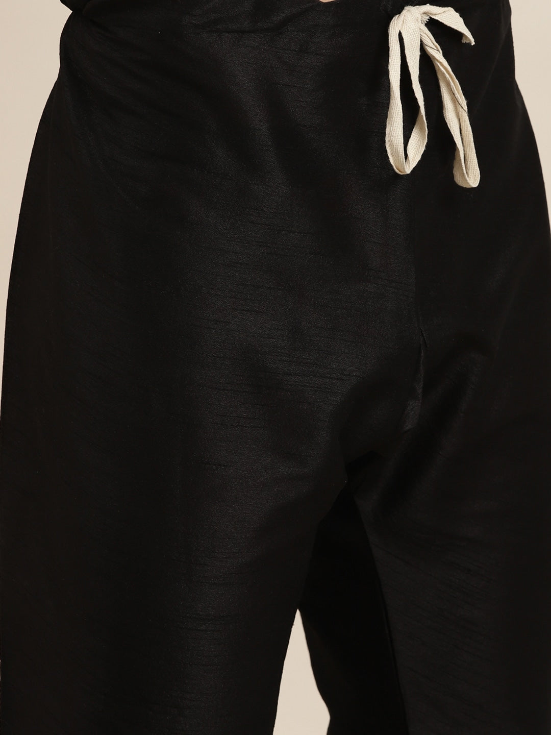 Sojanya Men Black Solid Kurta with Churidar & Nehru Jacket