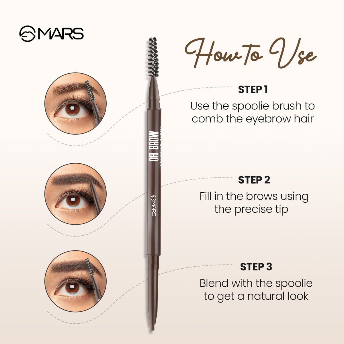MARS Cosmetics Oh Brow Eyebrow Pencil - Brown