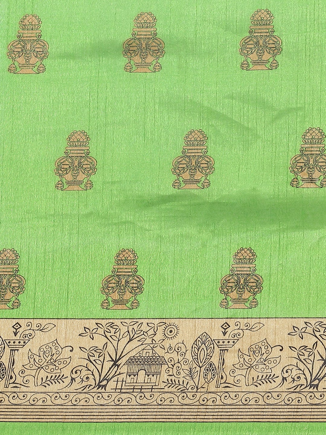 Saree Mall Green & Beige Printed Saree