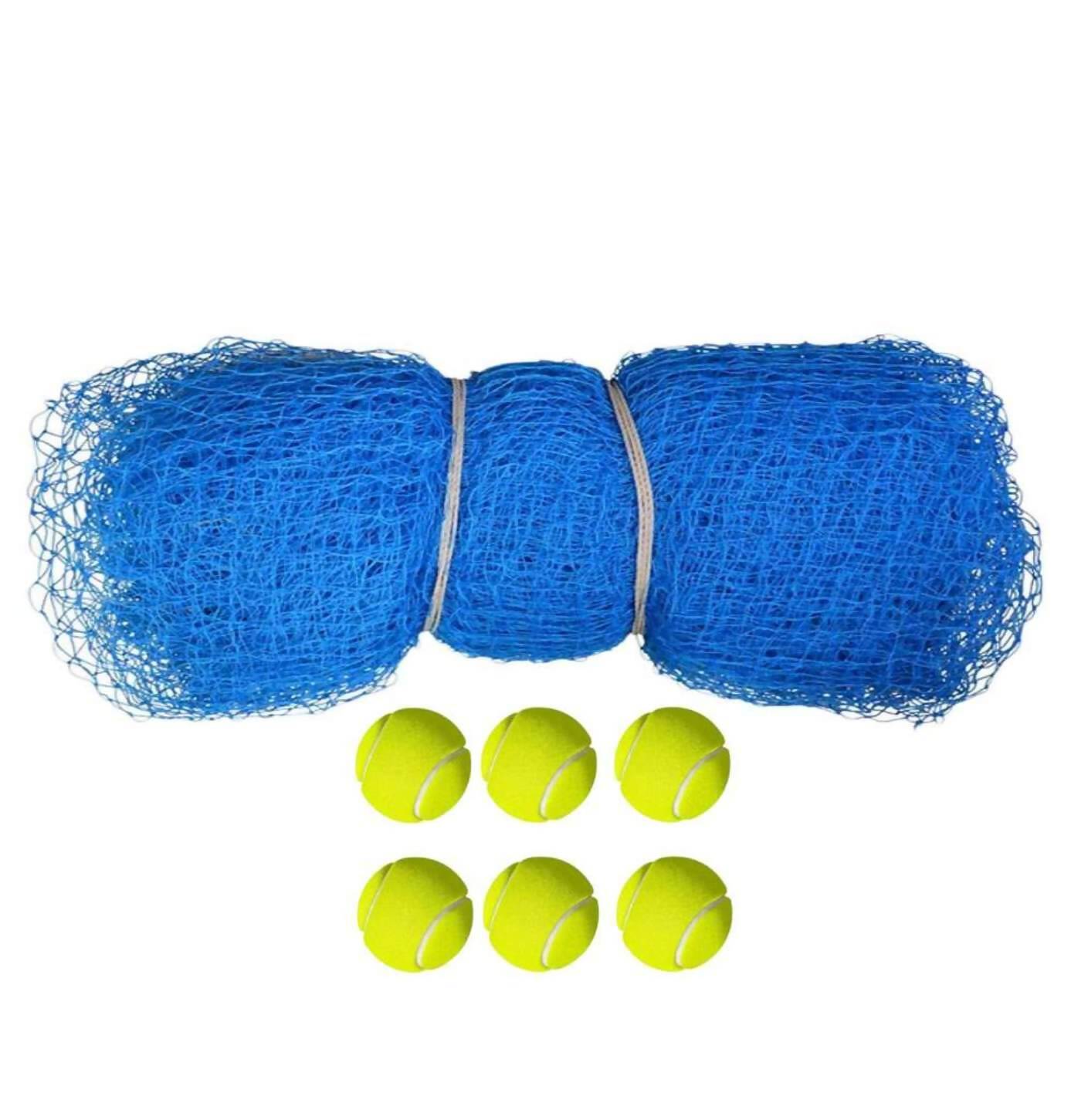 Prozone Sporting Nylon Blue Cricket Net with 6 Tennis Balls