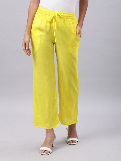 Souchii Women Yellow Liva Ethnic Palazzos