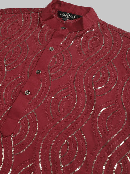 Sojanya Sequin Embroidered Pure Cotton Kurta with Churidar