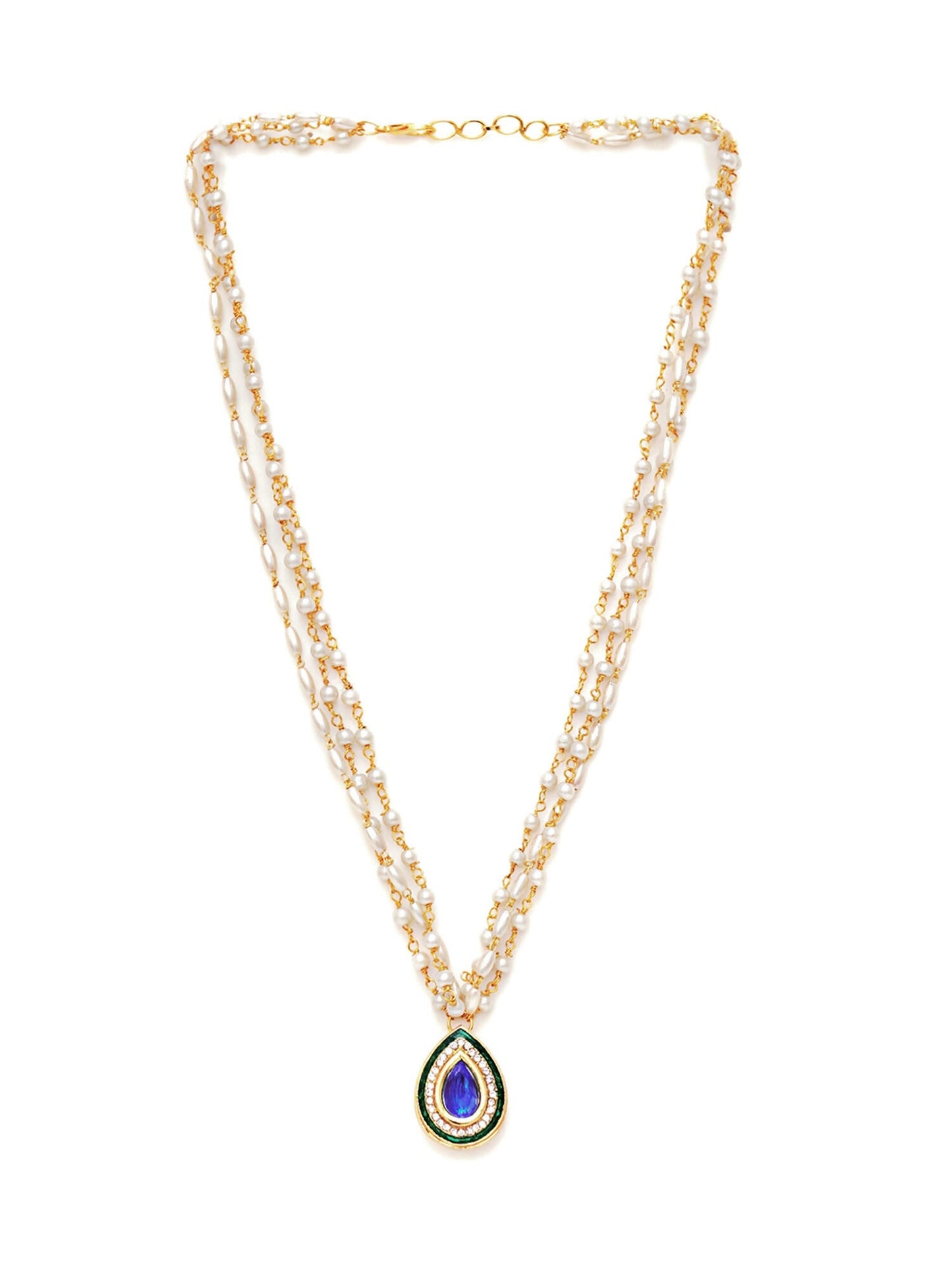 Kundan Necklace (Gold) - Ruby Raang