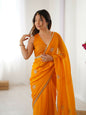 Yellow Fendy Designer Beads Moti,Val Sequence Work Saree - Siara