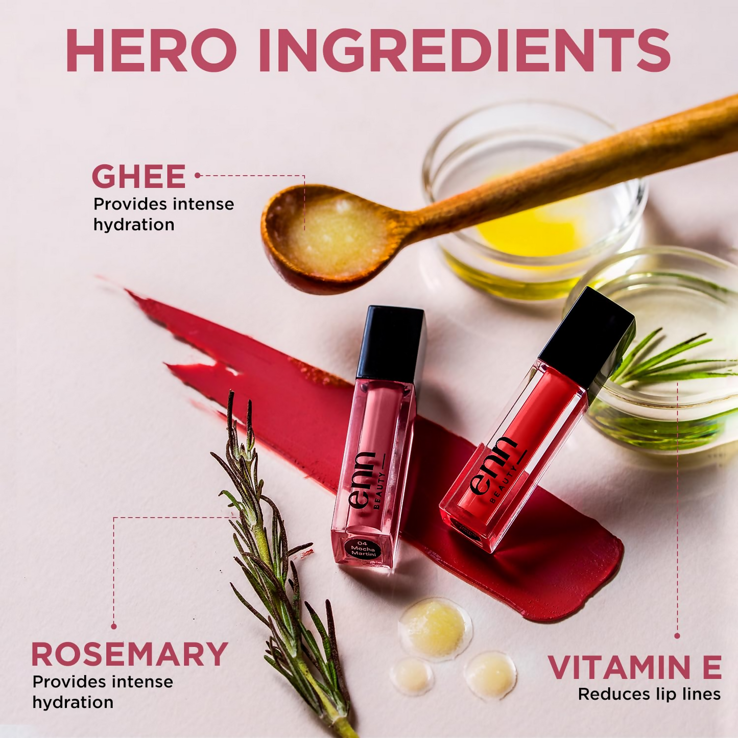 Enn Semi Matte Red Liquid Lipstick - Cosmo Pink